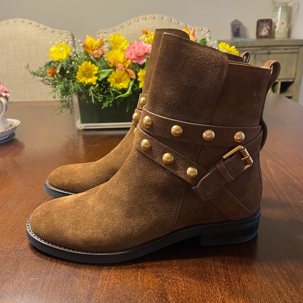 See by Chloé - Janis Studded Suede Ankle Boots